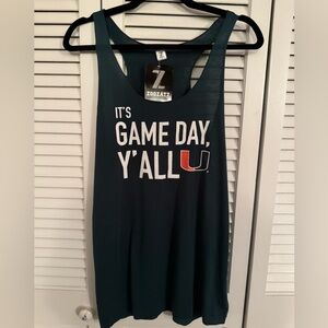 Miami Hurricanes Green Game Day Tank Top Size XL New